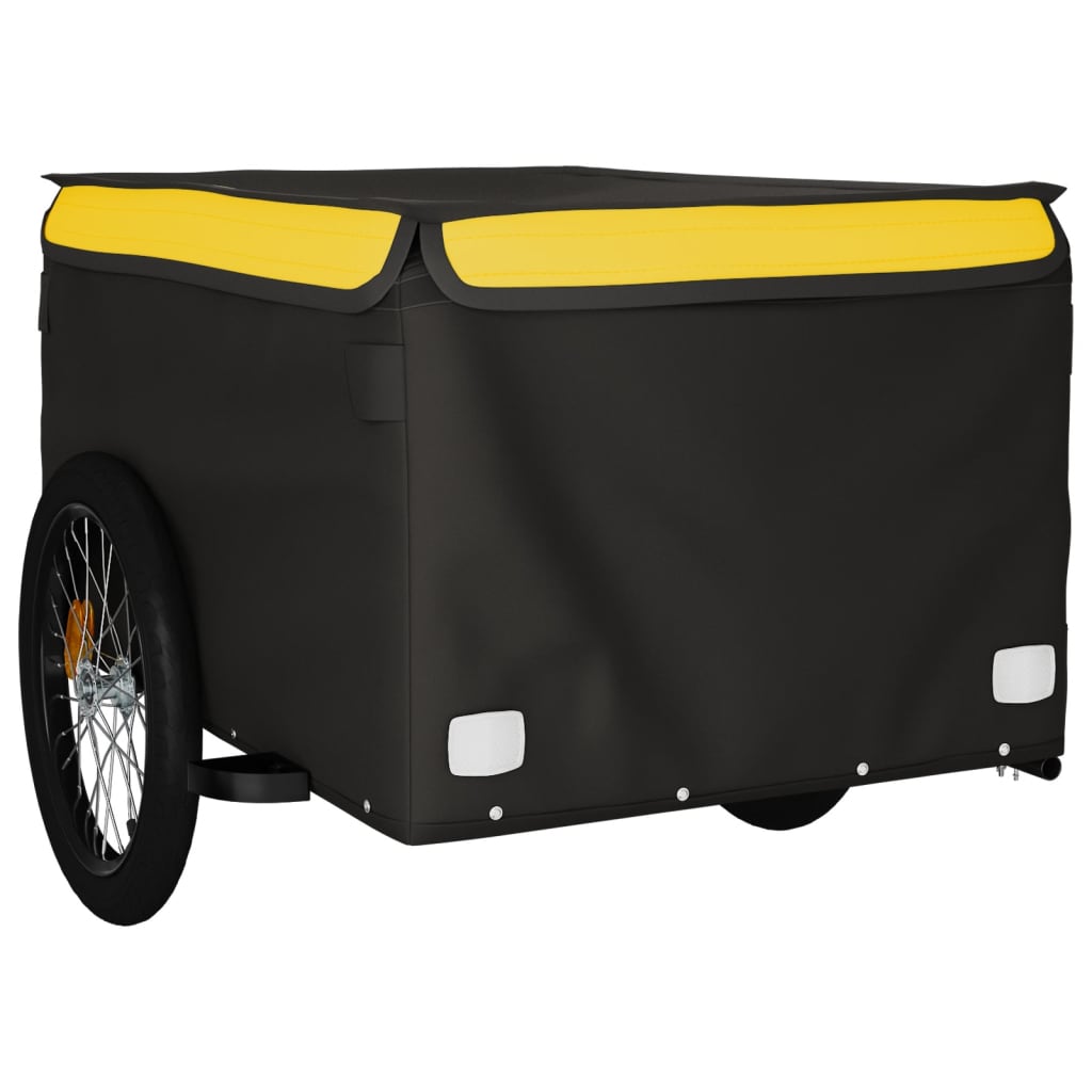 Reboque para bicicleta 45 kg ferro preto e amarelo