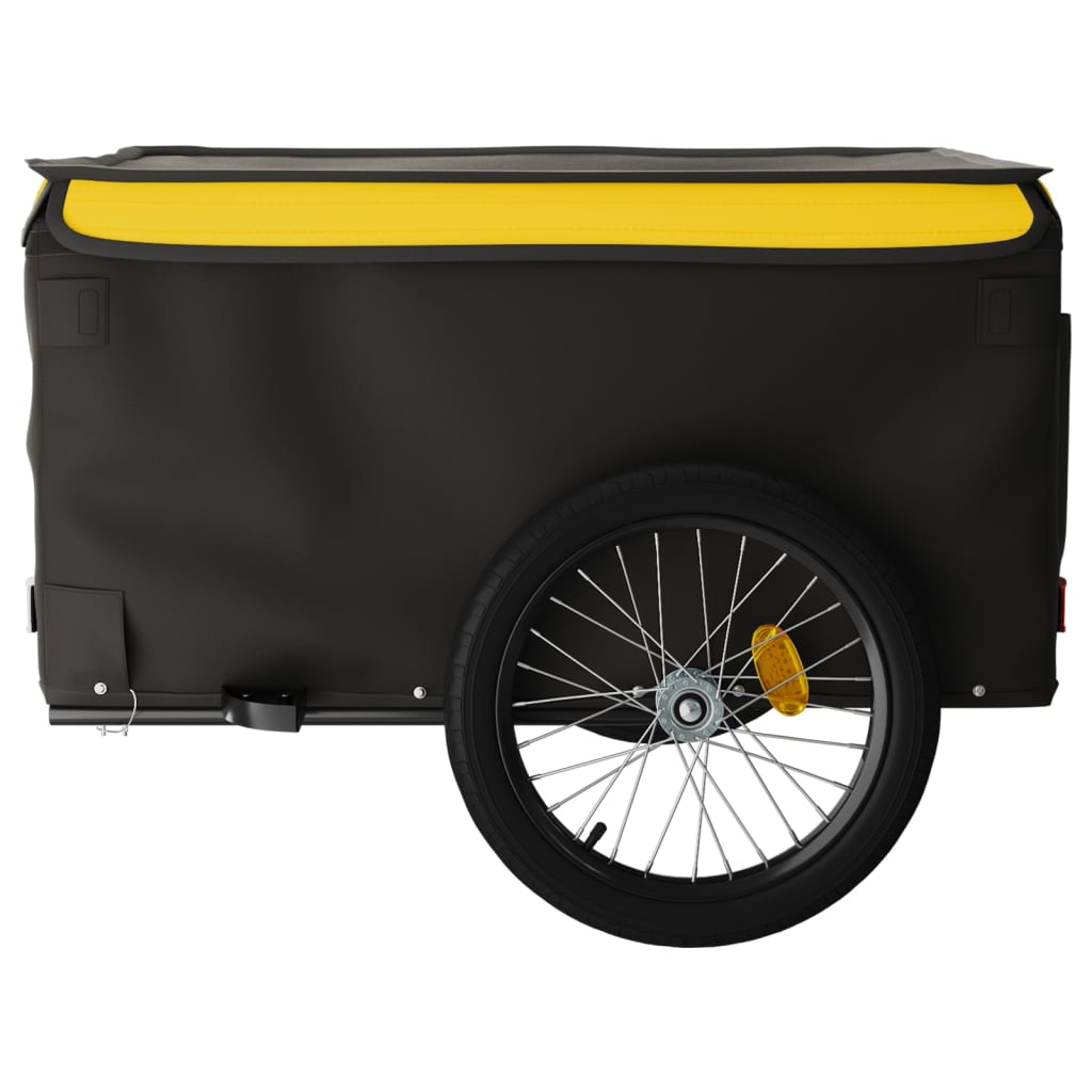 Reboque para bicicleta 45 kg ferro preto e amarelo