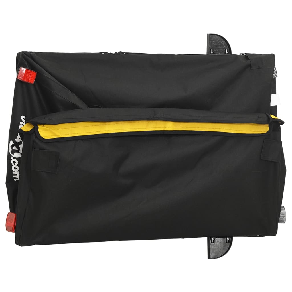 Reboque para bicicleta 45 kg ferro preto e amarelo