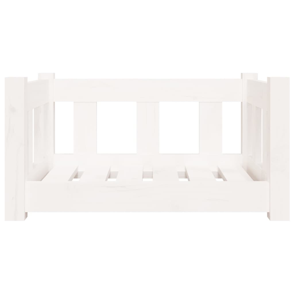 Cama para cães 55,5x45,5x28 cm madeira de pinho maciça branco