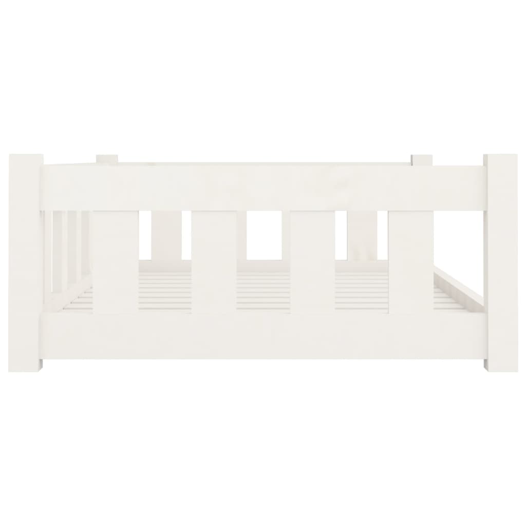 Cama para cães 95,5x65,5x28 cm madeira de pinho maciça branco