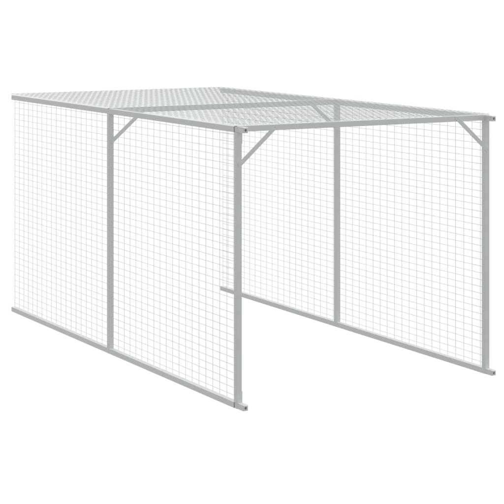 Galinheiro com anexo 110x405x110 cm aço galvanizado antracite