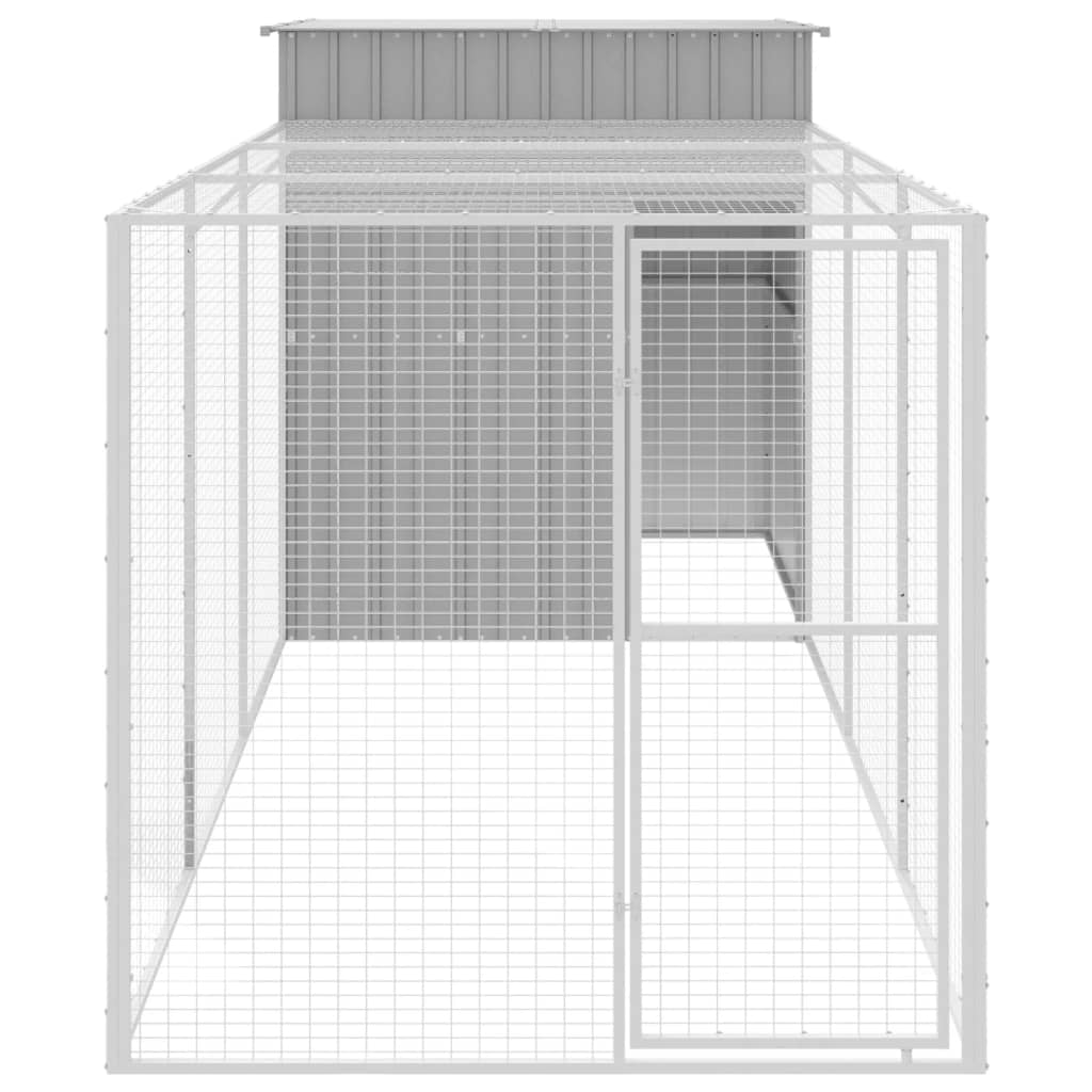 Galinheiro com anexo 165x455x181 cm aço galvanizado antracite