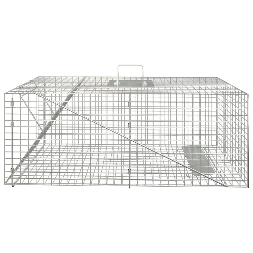 Armadilha p/ animais 64,5x25x26,5 cm ferro galvanizado