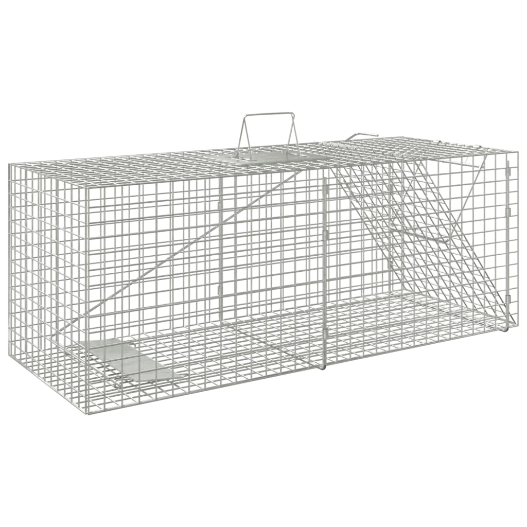 Armadilha p/ animais 64,5x25x26,5 cm ferro galvanizado