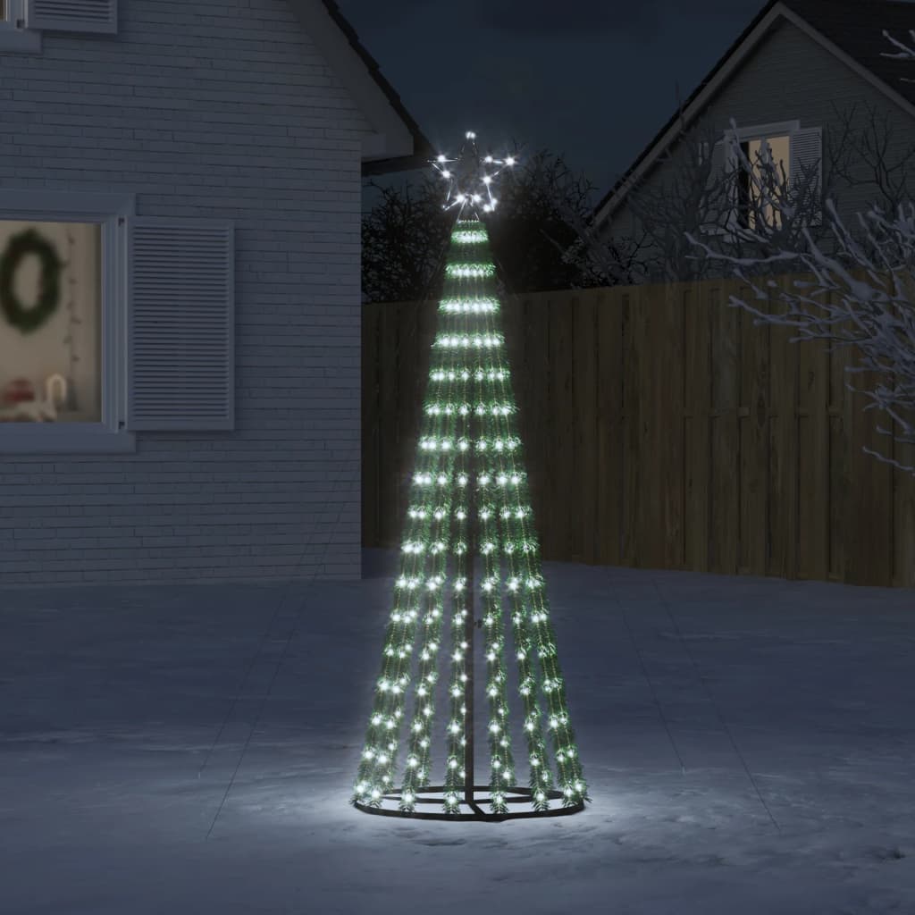 Árvore de Natal luminosa em cone 275 LEDs 180 cm branco frio