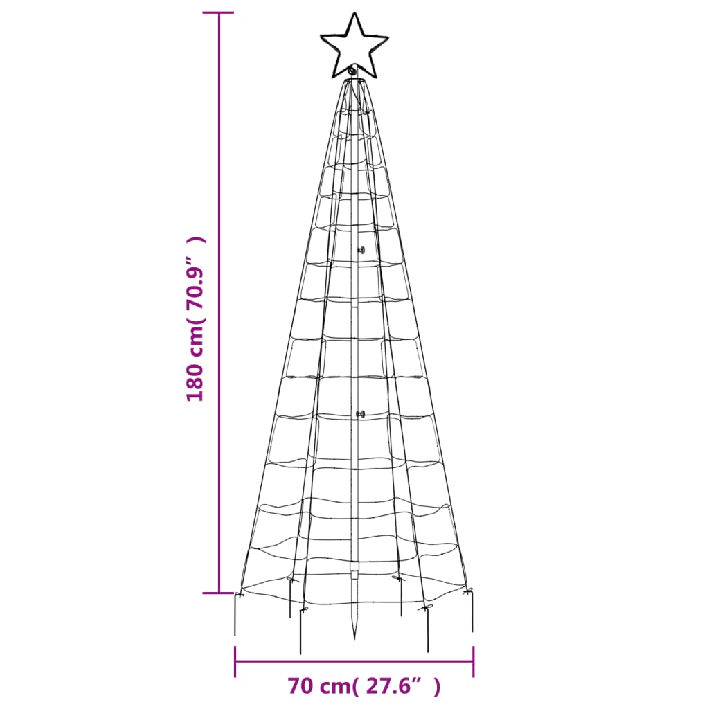 Iluminação árvore de Natal c/ estacas 220 LED 180cm branco frio