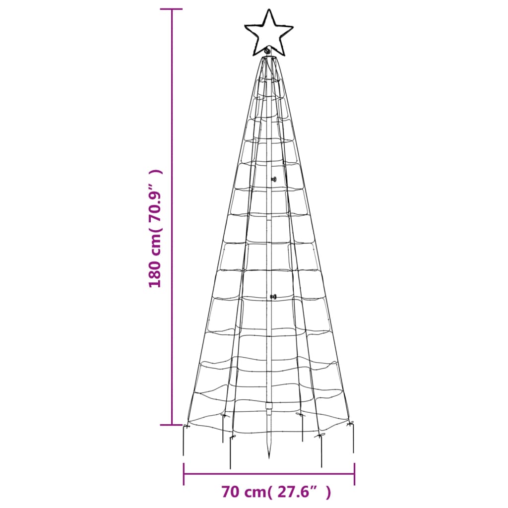 Iluminação p/ árvore de Natal c/ estacas 220 LEDs 180 cm azul