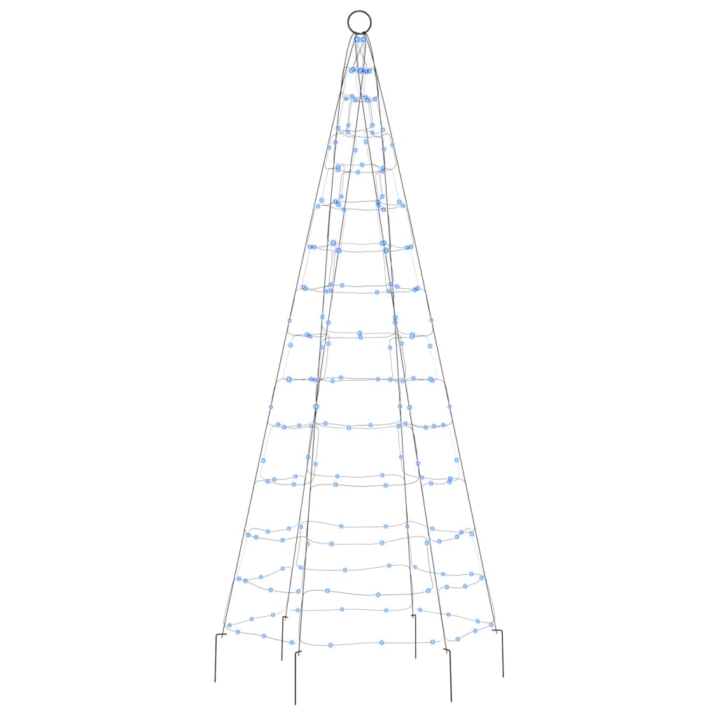 Iluminação árvore Natal em mastro 200 luzes LED 180 cm azul