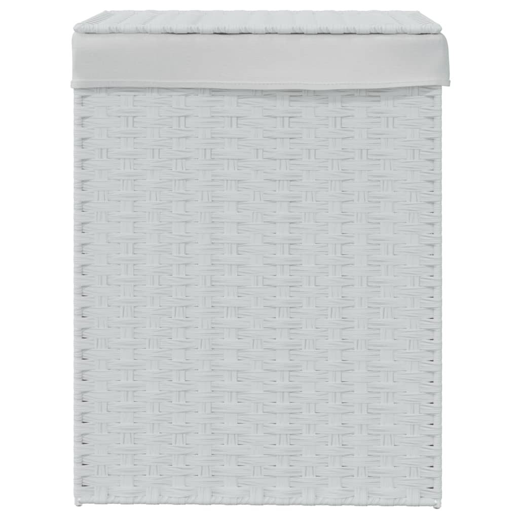 Cesto para roupa suja com tampa 46x33x60 cm vime PE branco