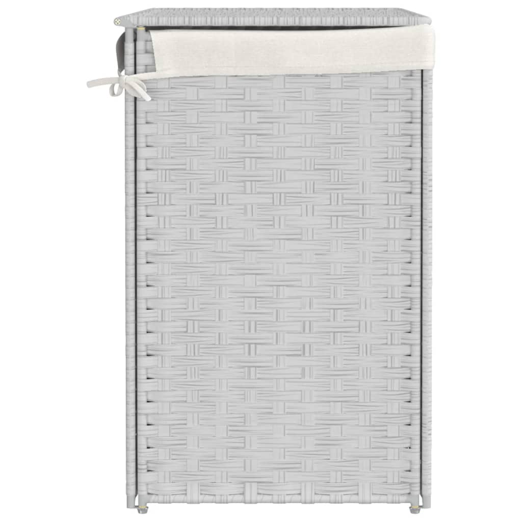 Cesto p/ roupa suja c/ 2 secções 53x35x57 cm vime PE branco