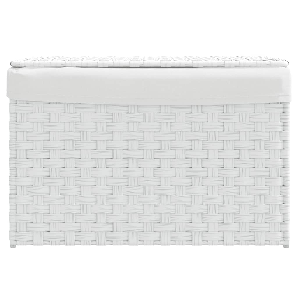 Cesto para roupa suja com tampa 55,5x35x34 cm vime PE branco