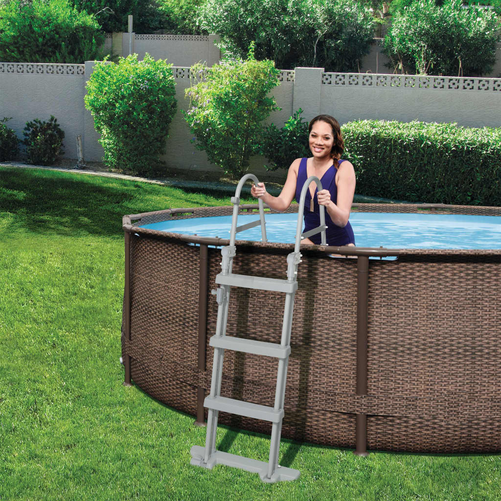 Bestway Escada de segurança p/ piscina 4 degraus Flowclear 122cm 58331