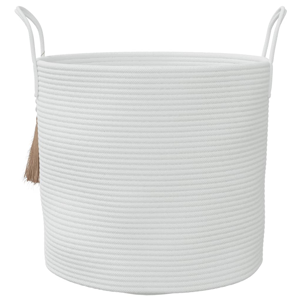 Cesto de arrumação Ø40x35 cm algodão branco