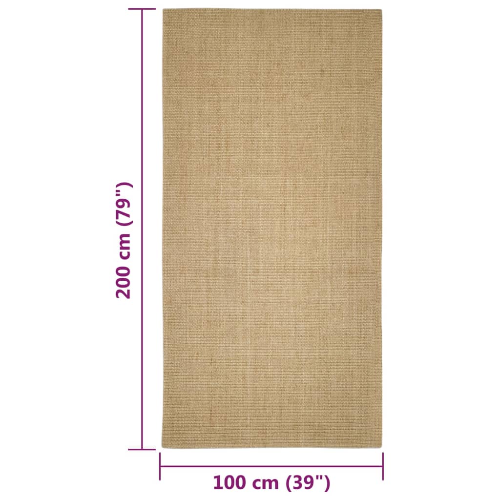 Tapete de sisal para poste arranhador 100x200 cm