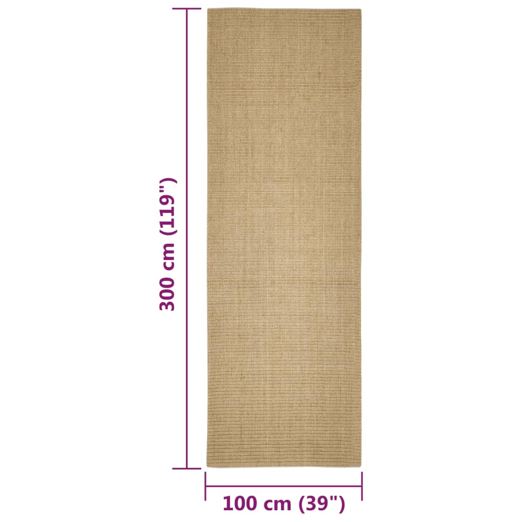 Tapete de sisal para poste arranhador 100x300 cm