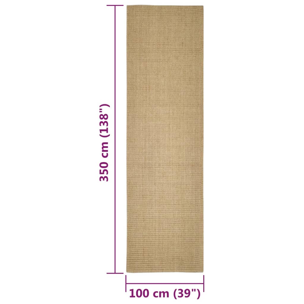 Tapete de sisal para poste arranhador 100x350 cm