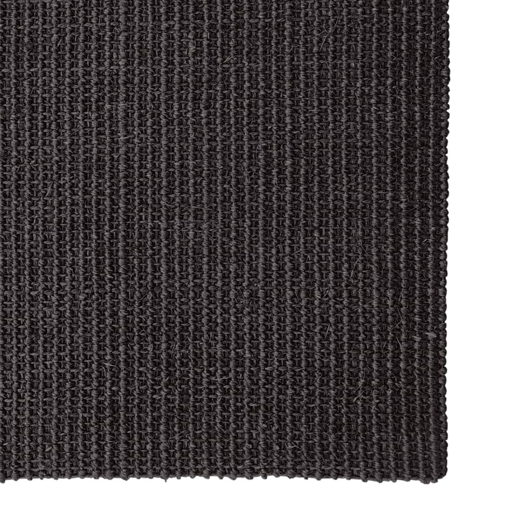 Tapete de sisal para poste arranhador 66x350 cm preto