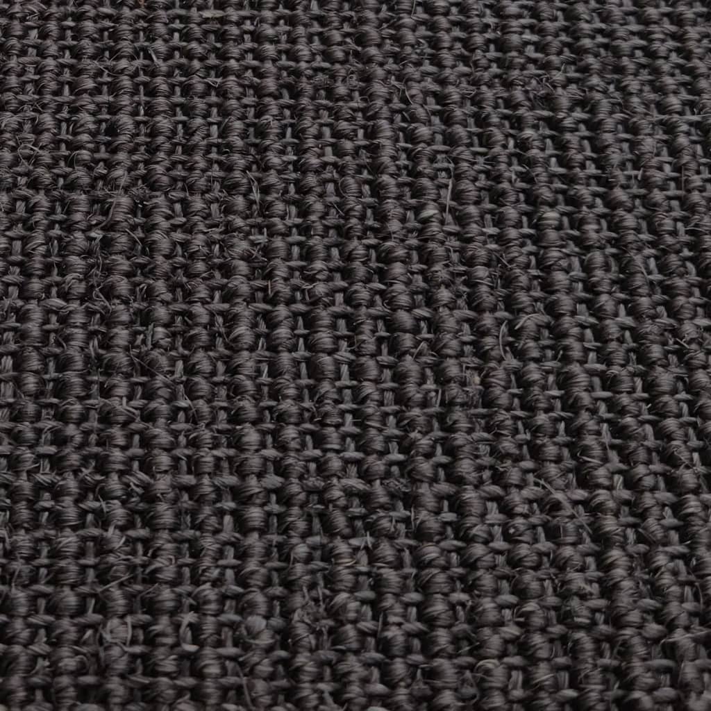 Tapete de sisal para poste arranhador 80x350 cm preto