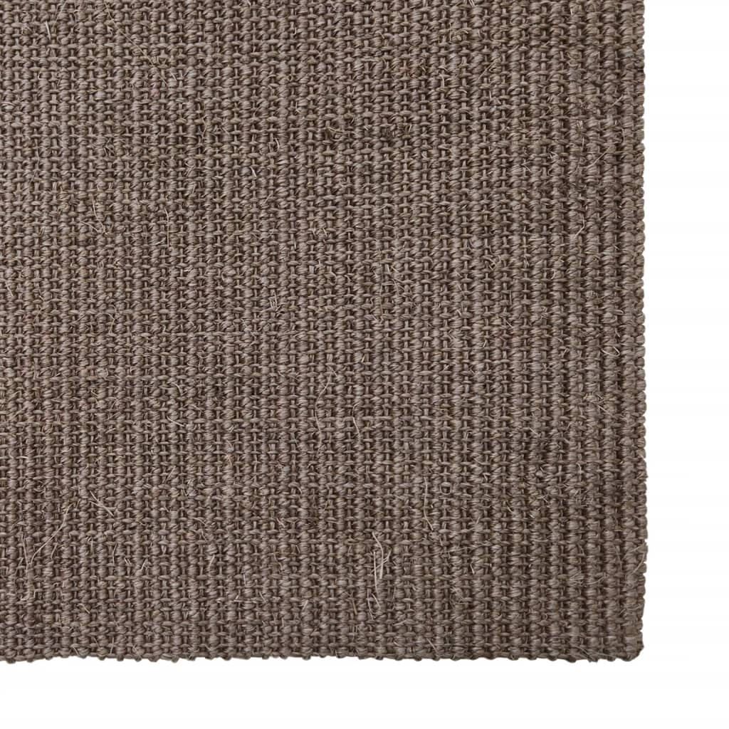 Tapete de sisal para poste arranhador 80x350 cm castanho