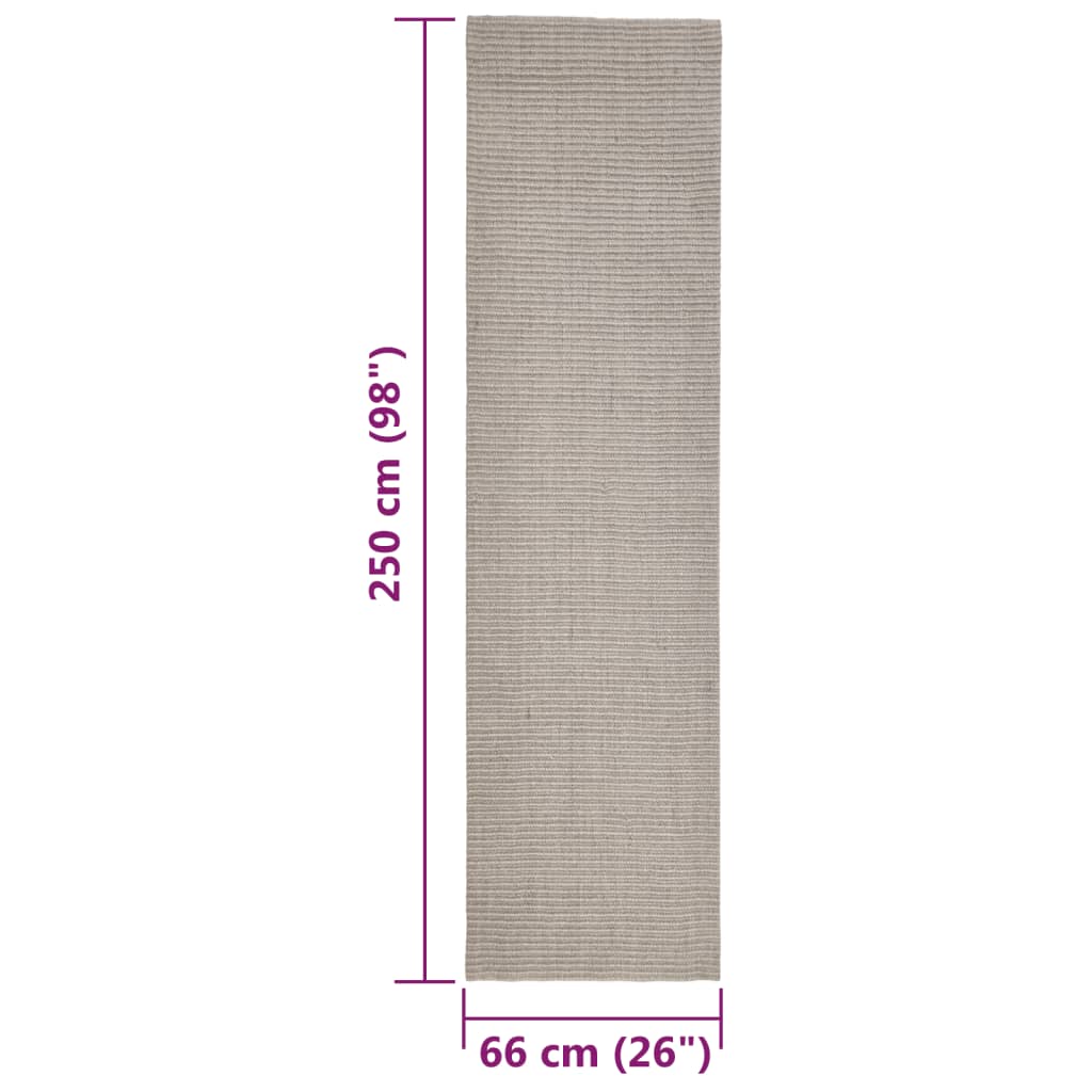 Tapete de sisal para poste arranhador 66x250 cm cor areia