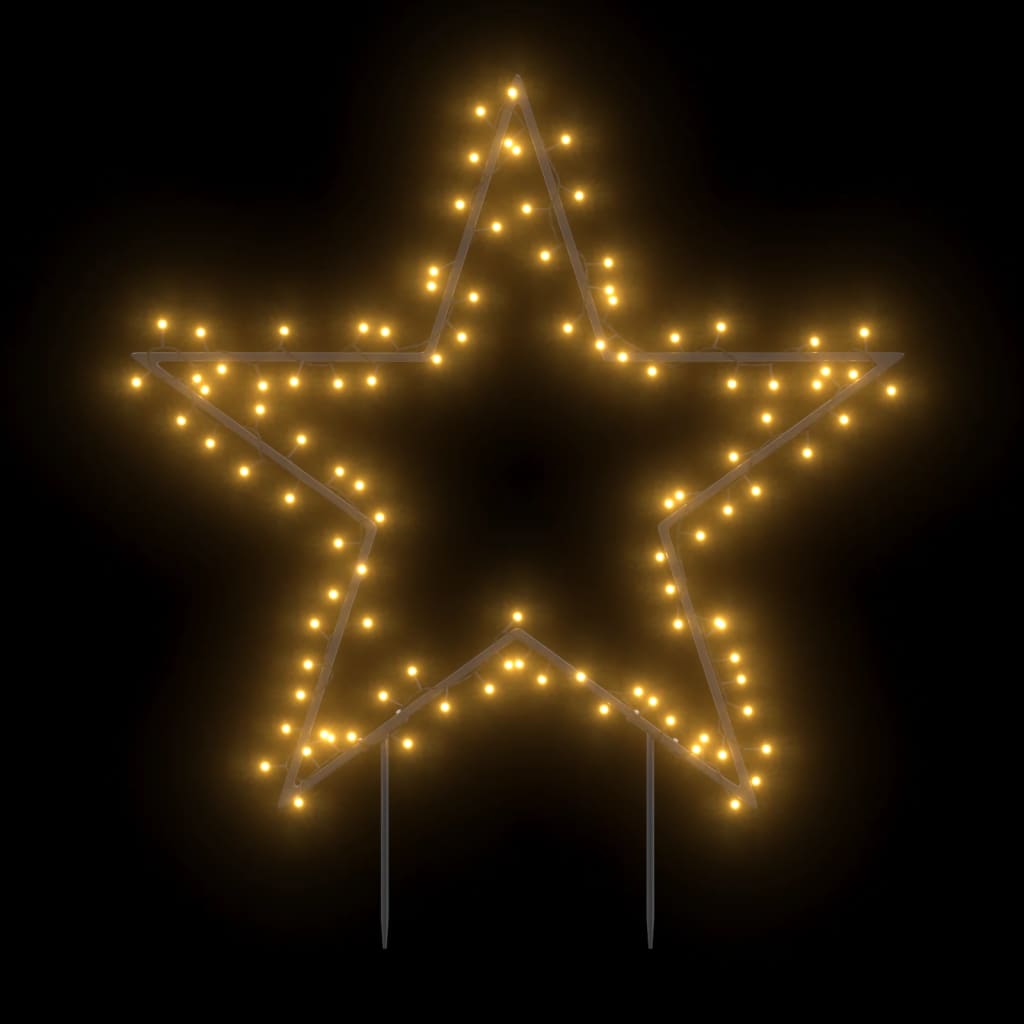 Decoração estrela de Natal c/ luz e estacas 115 luzes LED 85 cm