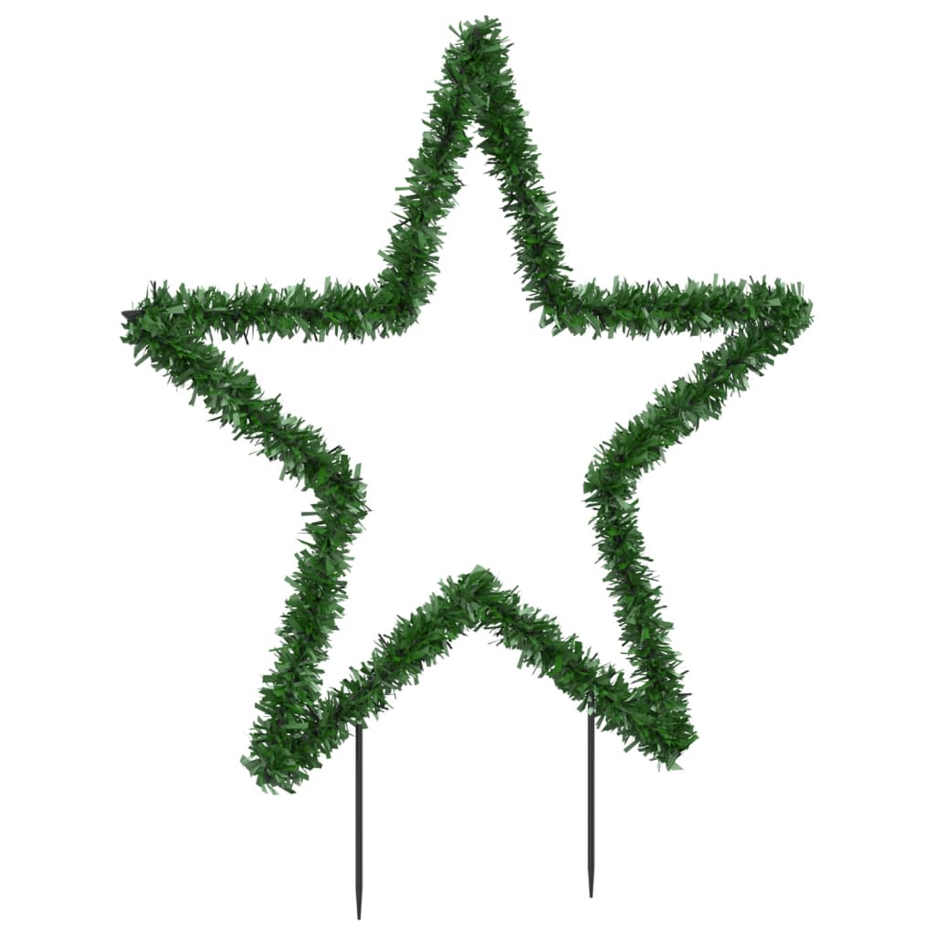 Decoração estrela de Natal c/ luz e estacas 80 luzes LED 60 cm