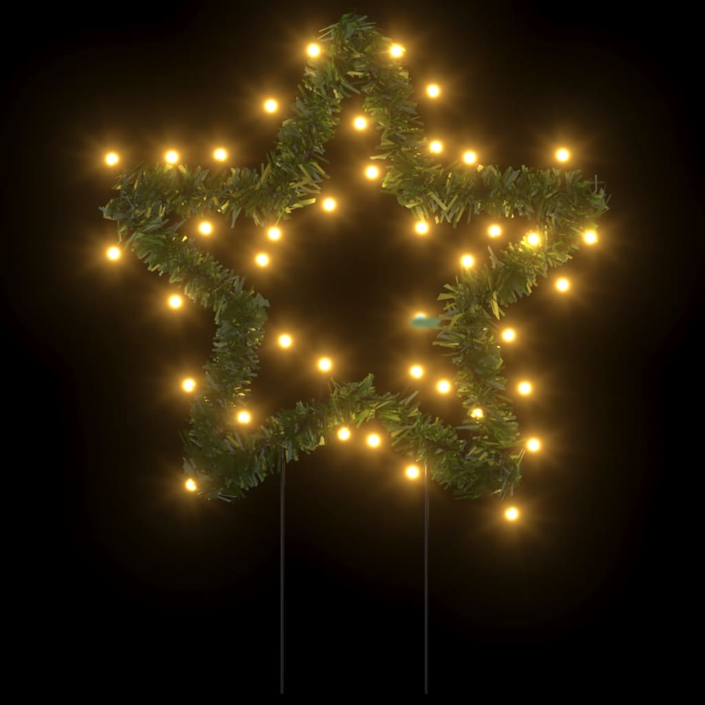 Decoração estrela de Natal c/ luz e estacas 3 pcs 50 LEDs 29 cm