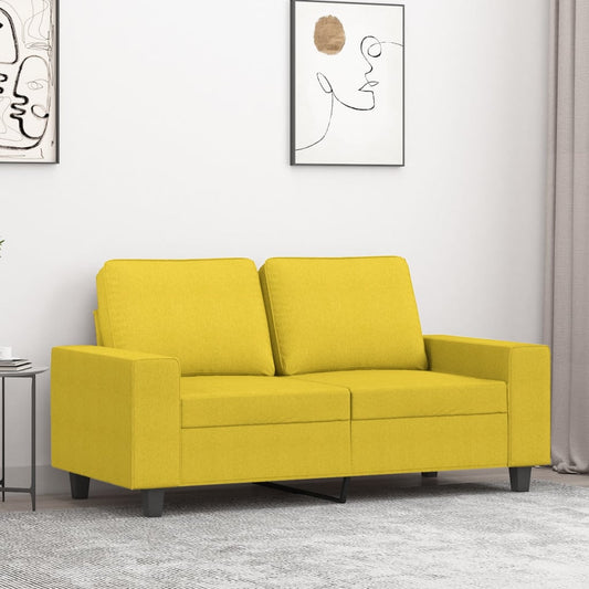 Sofá de 2 lugares 120 cm tecido amarelo-claro