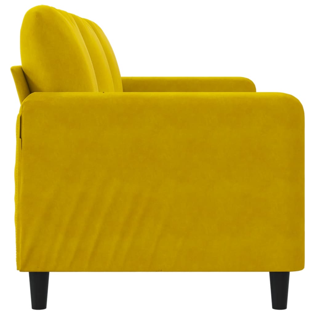 Sofá de 3 lugares 180 cm veludo amarelo