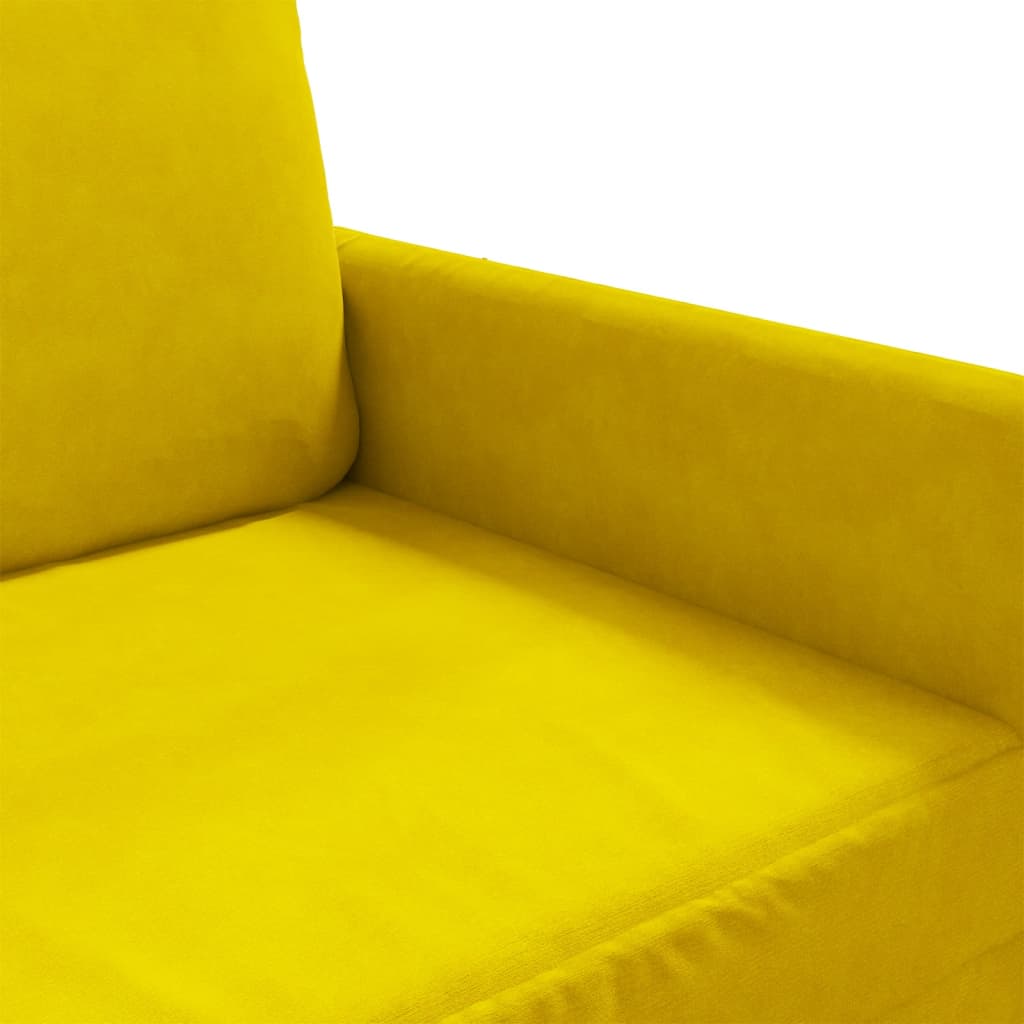 Sofá de 3 lugares 180 cm veludo amarelo