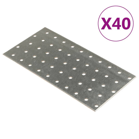 Chapas perfuradas 40 pcs 2 mm 200x100 mm aço galvanizado