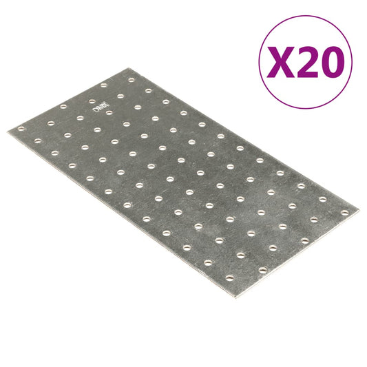 Chapas perfuradas 20 pcs 2 mm 240x120 mm aço galvanizado