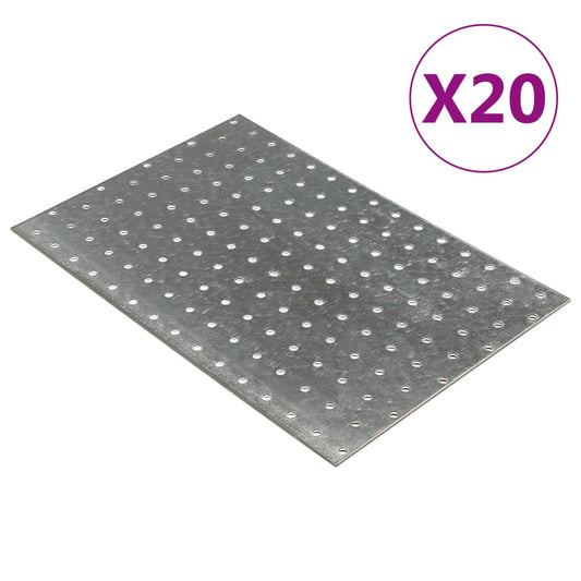 Chapas perfuradas 20 pcs 2 mm 300x200 mm aço galvanizado