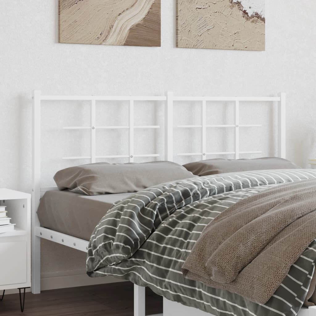 Cabeceira de cama 135 cm metal branco