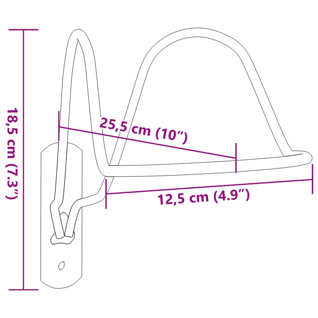 Suporte de parede para capacete de equitação aço preto