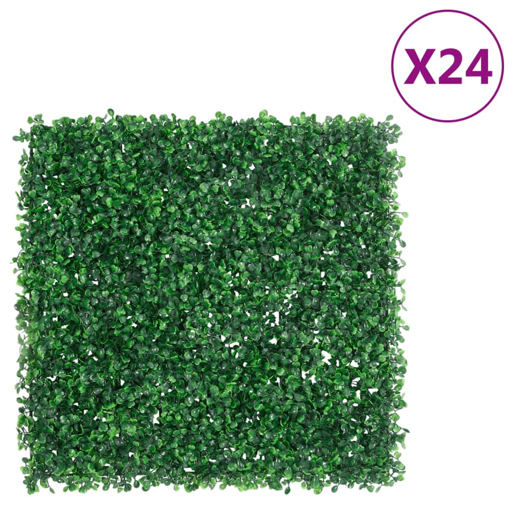 Vedação de arbusto artificial 24 pcs 50x50 cm verde