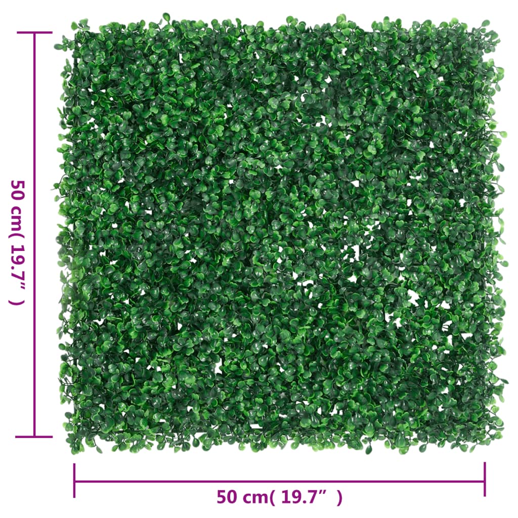 Vedação de arbusto artificial 24 pcs 50x50 cm verde