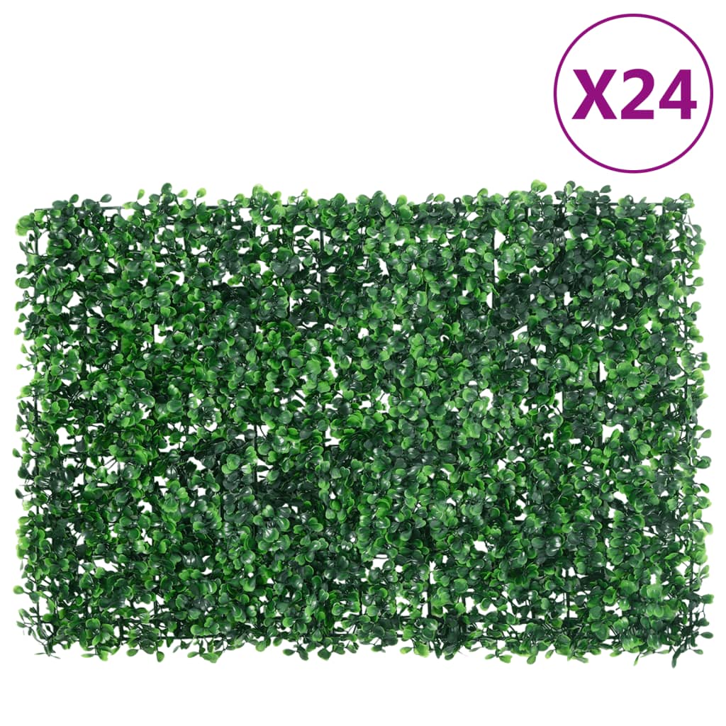 Vedação de arbusto artificial 24 pcs 40x60 cm verde