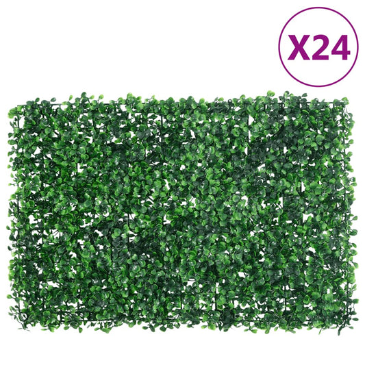 Vedação de arbusto artificial 24 pcs 40x60 cm verde