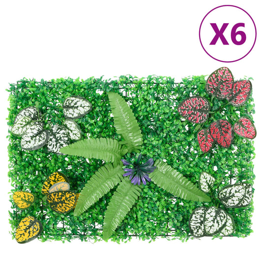 Vedação de plantas artificiais 6 pcs 40x60 cm verde