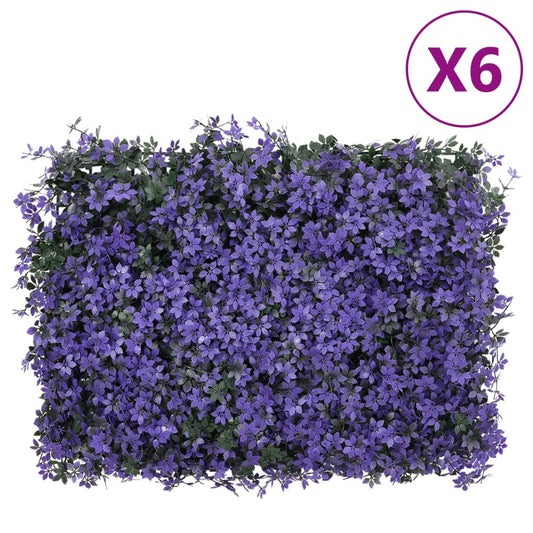 Vedação de folhas artificiais 6 pcs 40x60 cm roxo