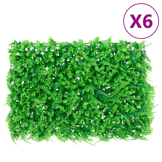 Vedação de folhas de feto artificiais 6 pcs 40x60 cm verde