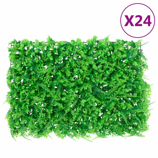 Vedação de folhas de feto artificiais 24 pcs 40x60 cm verde