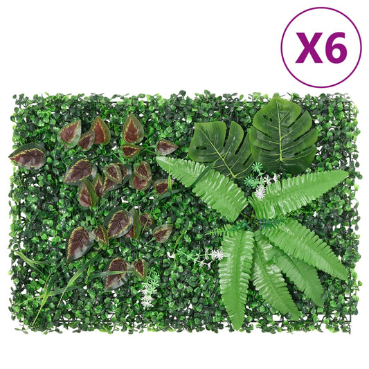 Vedação de plantas artificiais 6 pcs 40x60 cm verde