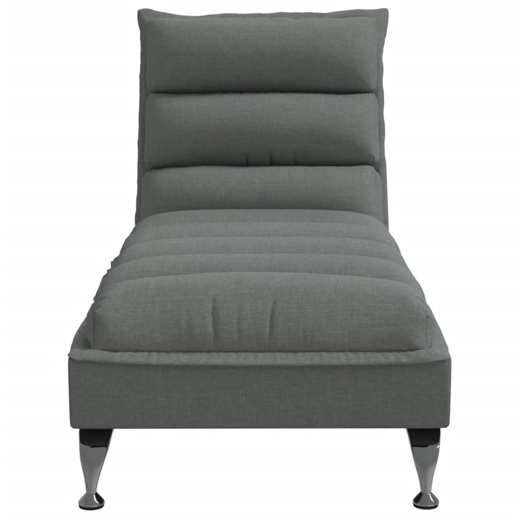 Chaise lounge com almofadões tecido cinzento-escuro