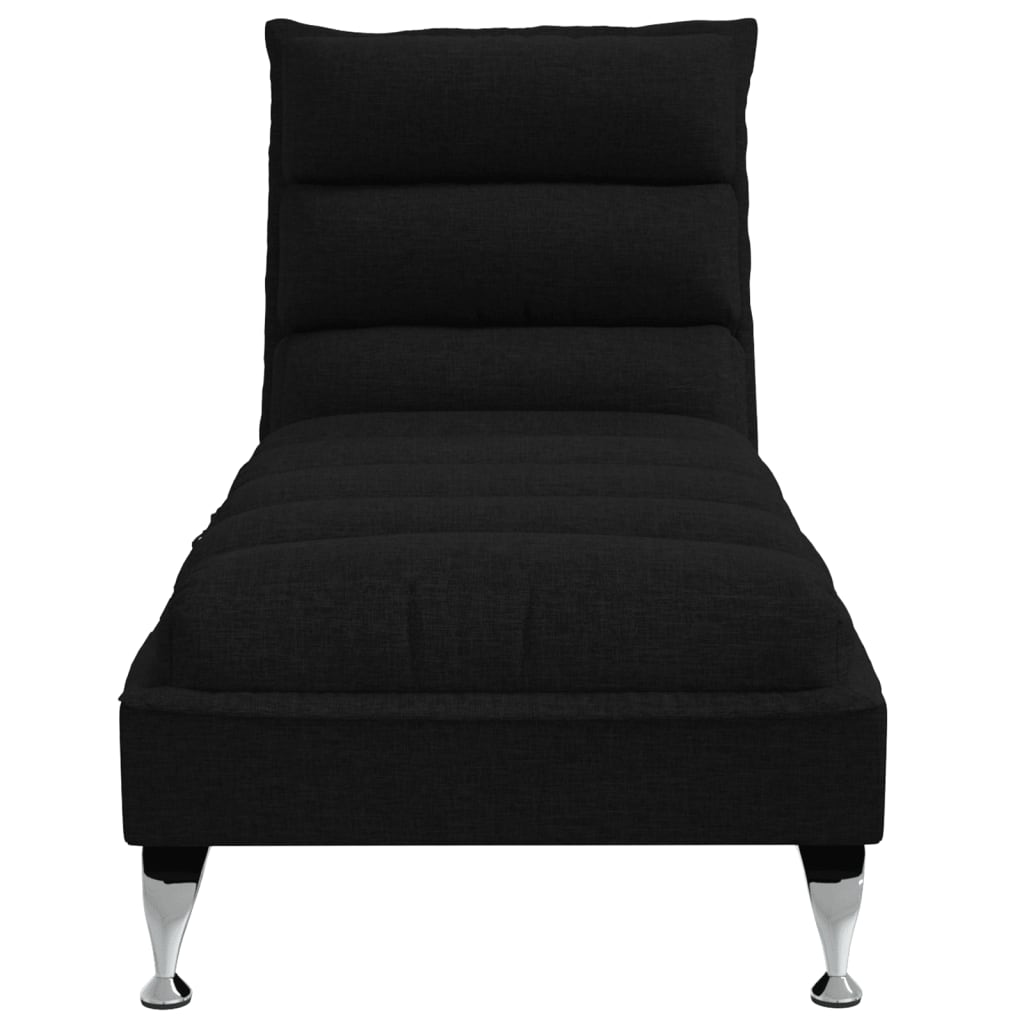 Chaise lounge de massagem com almofadões tecido preto