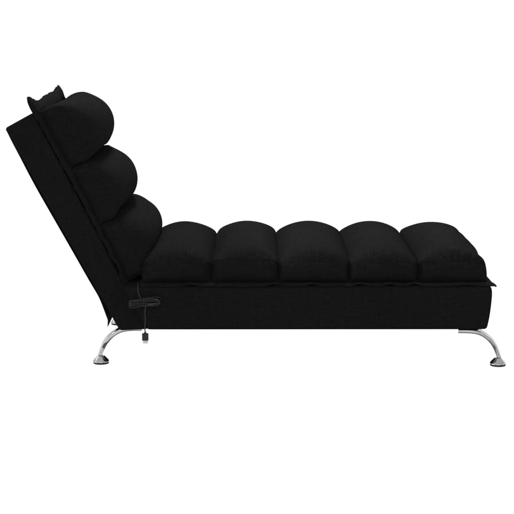 Chaise lounge de massagem com almofadões tecido preto