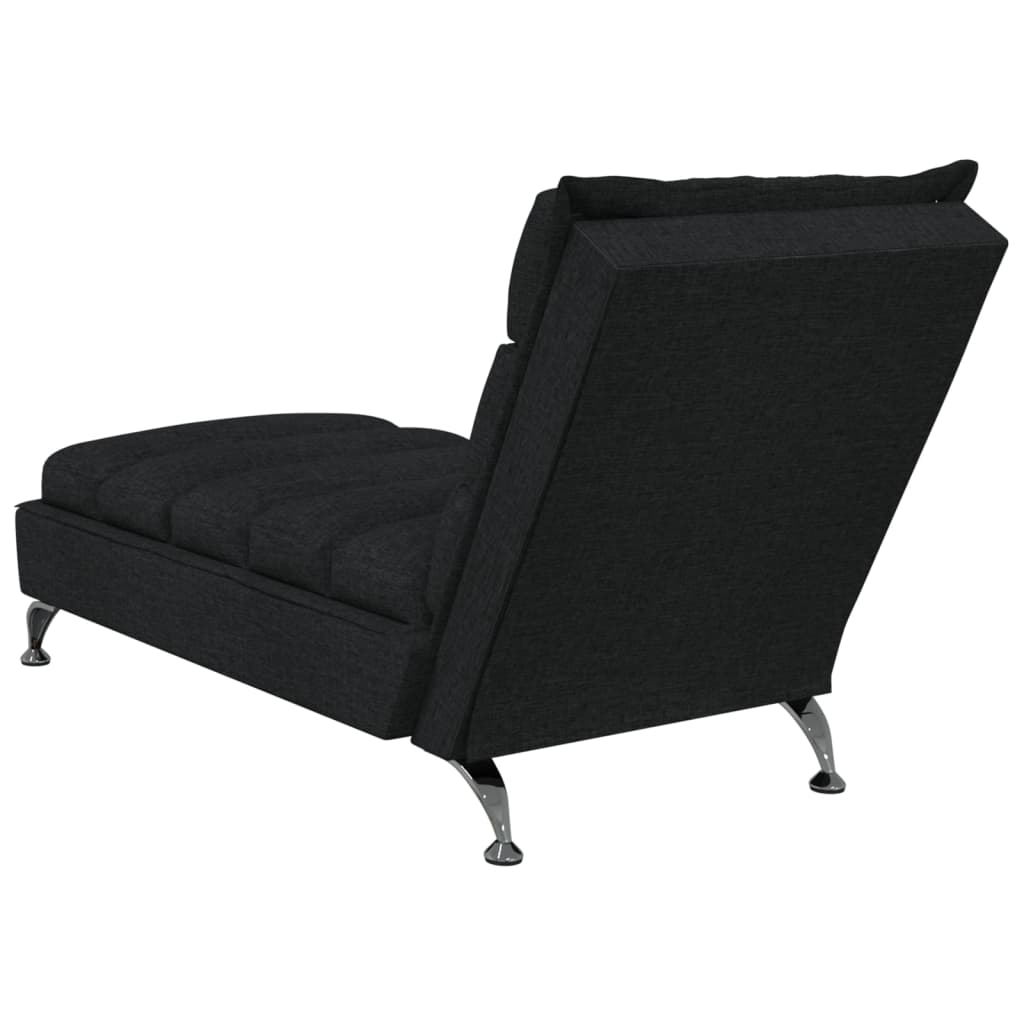 Chaise lounge de massagem com almofadões tecido preto