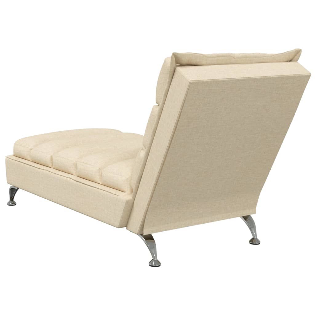 Chaise lounge de massagem com almofadões tecido creme